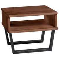 NACHTSCHRANK 48/36/38 cm, Nussbaumfarben, massiv  - Nussbaumfarben/Schwarz, Design, Holz/Metall (48/36/38cm) - Hasena
