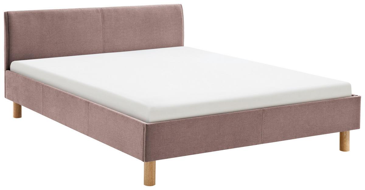 TAPECIRANI KREVET   140/200 cm   prljavo ružičasta  - boje hrasta/prljavo ružičasta, Design, tekstil/drvo (140/200cm) - Livetastic