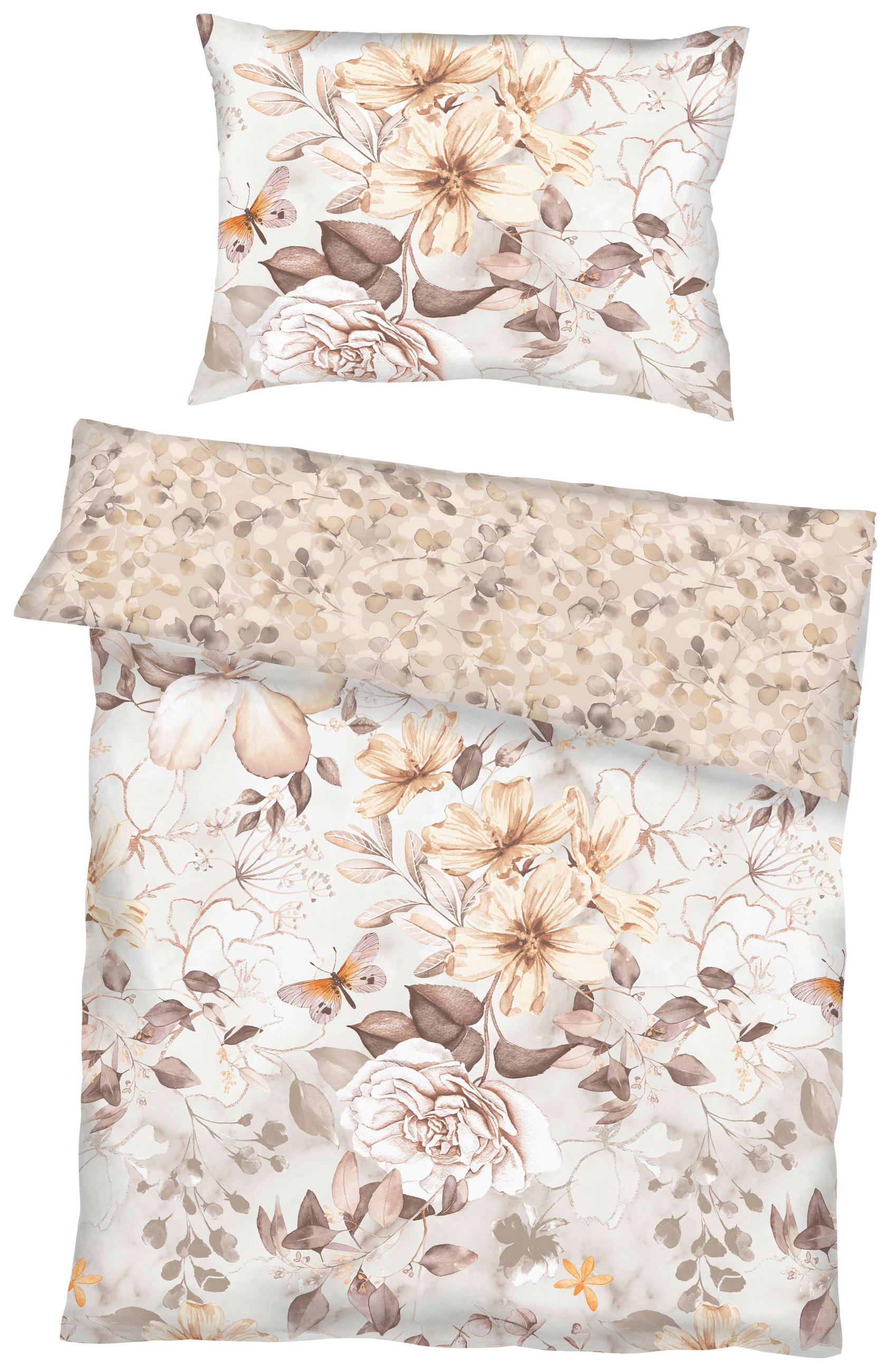 BETTWÄSCHE Green Garden Makosatin 140/200 cm  - Naturfarben, Basics, Textil (140/200cm) - Kaeppel