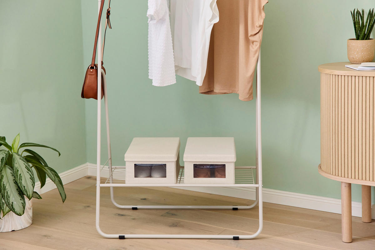 SCHUHBOX - Beige, Basics, Holzwerkstoff/Textil (34/23/15cm) - Store It