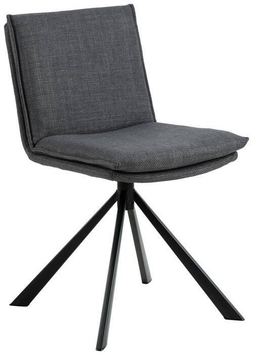 STUHL Webstoff Dunkelgrau  - Dunkelgrau/Schwarz, Design, Textil/Metall (47/85/59cm) - MID.YOU