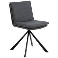 STUHL  in Webstoff  - Dunkelgrau/Schwarz, Design, Textil/Metall (47/85/59cm) - MID.YOU