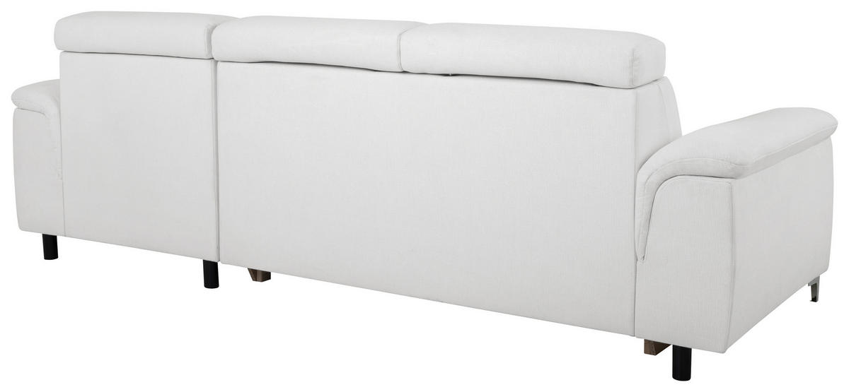 ECKSOFA in Flachgewebe Naturfarben  - Chromfarben/Naturfarben, KONVENTIONELL, Textil/Metall (268/175cm) - Carryhome