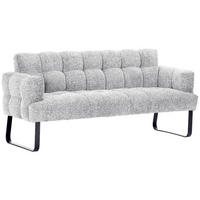 SITZBANK 200/91/78 cm Chenille Weiß Metall  - Schwarz/Weiß, Design, Textil/Metall (200/91/78cm) - Novel