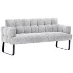 SITZBANK in Textil Weiß  - Schwarz/Weiß, Design, Textil/Metall (200/91/78cm) - Novel