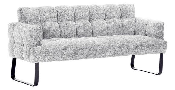 SITZBANK in Textil Weiß  - Schwarz/Weiß, Design, Textil/Metall (200/91/78cm) - Novel