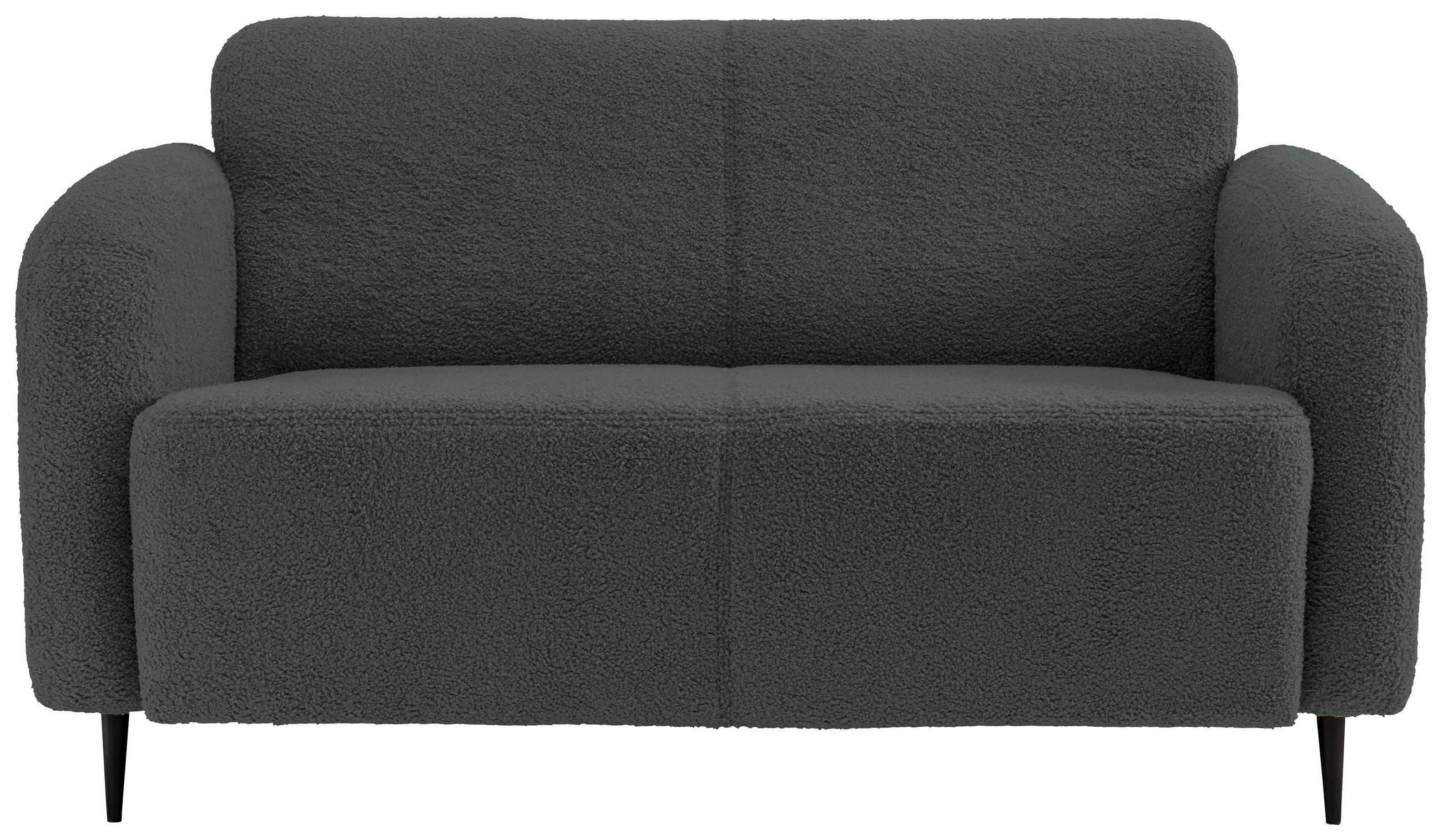2-SITZER-SOFA Teddystoff Anthrazit  - Anthrazit/Schwarz, Modern, Textil/Metall (140/76/90cm) - Livetastic