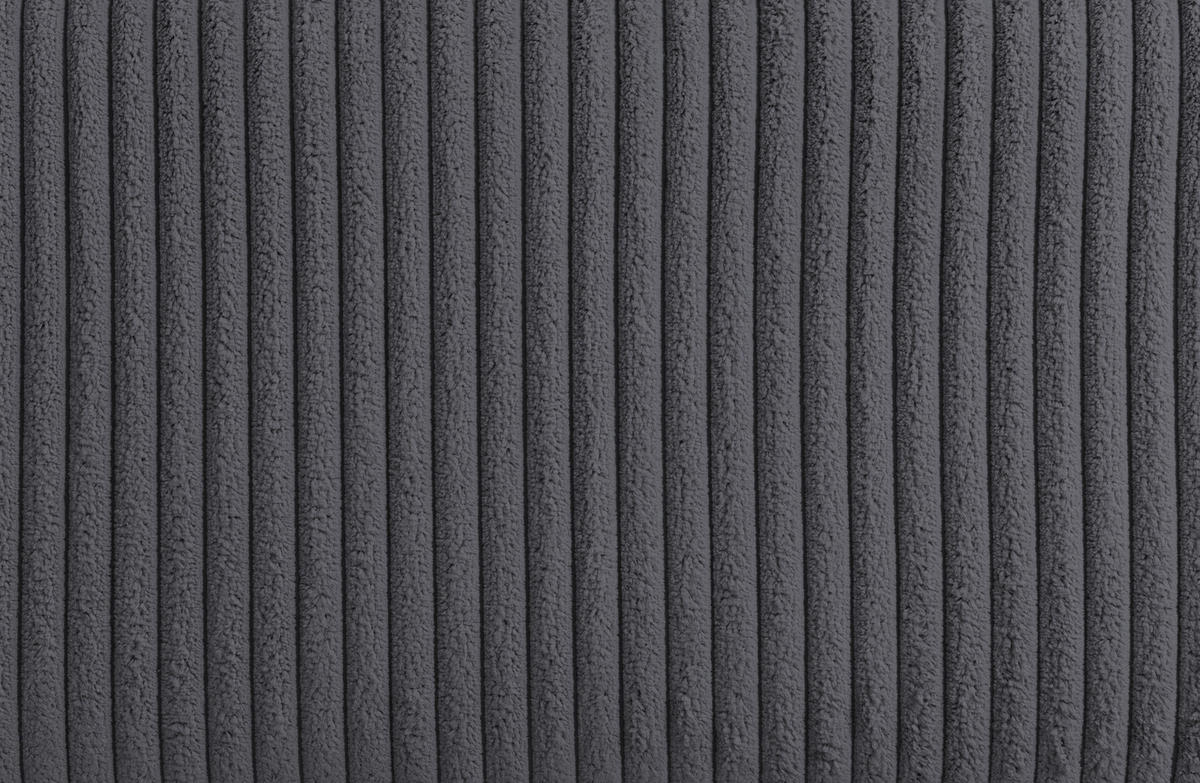 ECKSOFA ICON Dunkelgrau Cord Zierkissen, Rückenkissen, Nierenkissen  - Dunkelgrau/Schwarz, KONVENTIONELL, Textil/Metall (284/253cm) - Livetastic
