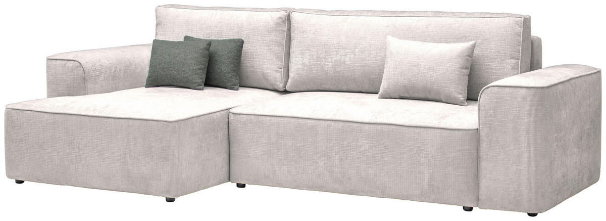 ECKSOFA in Plüsch Beige  - Beige/Blaugrau, Design, Kunststoff/Textil (152/288cm) - Xora