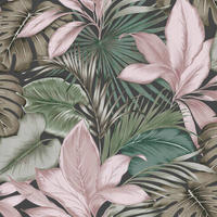 NON WOVEN-TAPET 52/1000 cm  - pink/grön, Basics, papper/plast (52/1000cm)