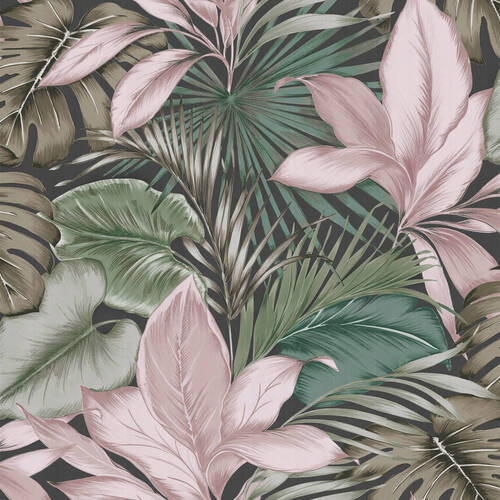 Xora Vliestapete Grün, Pink 52x1000 cm
