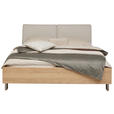 BETT 180/200 cm,  in Taupe, Eichefarben,  - Taupe/Eichefarben, Design, Metall (180/200cm) - Dieter Knoll