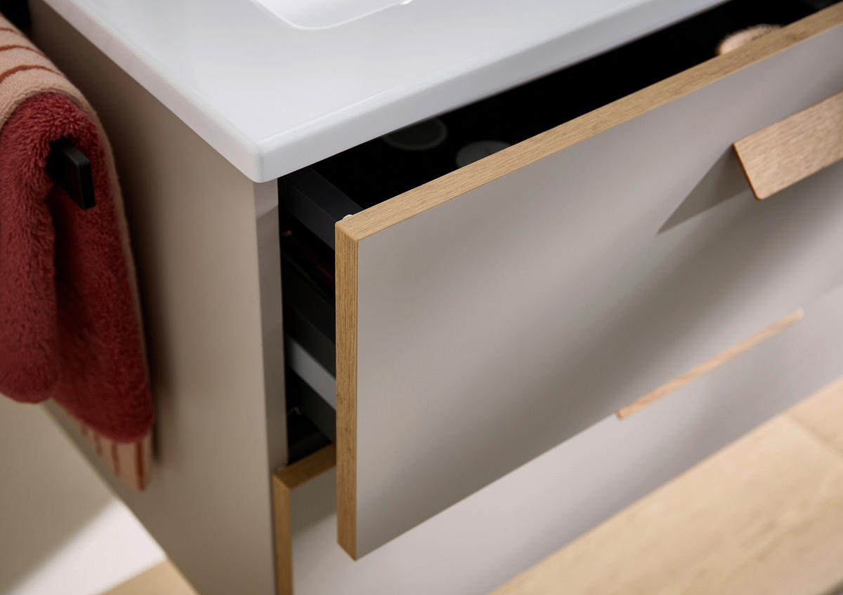 WASCHTISCHKOMBI 78 cm  - Kaschmir/Eichefarben, MODERN, Holz/Holzwerkstoff (78cm) - Dieter Knoll