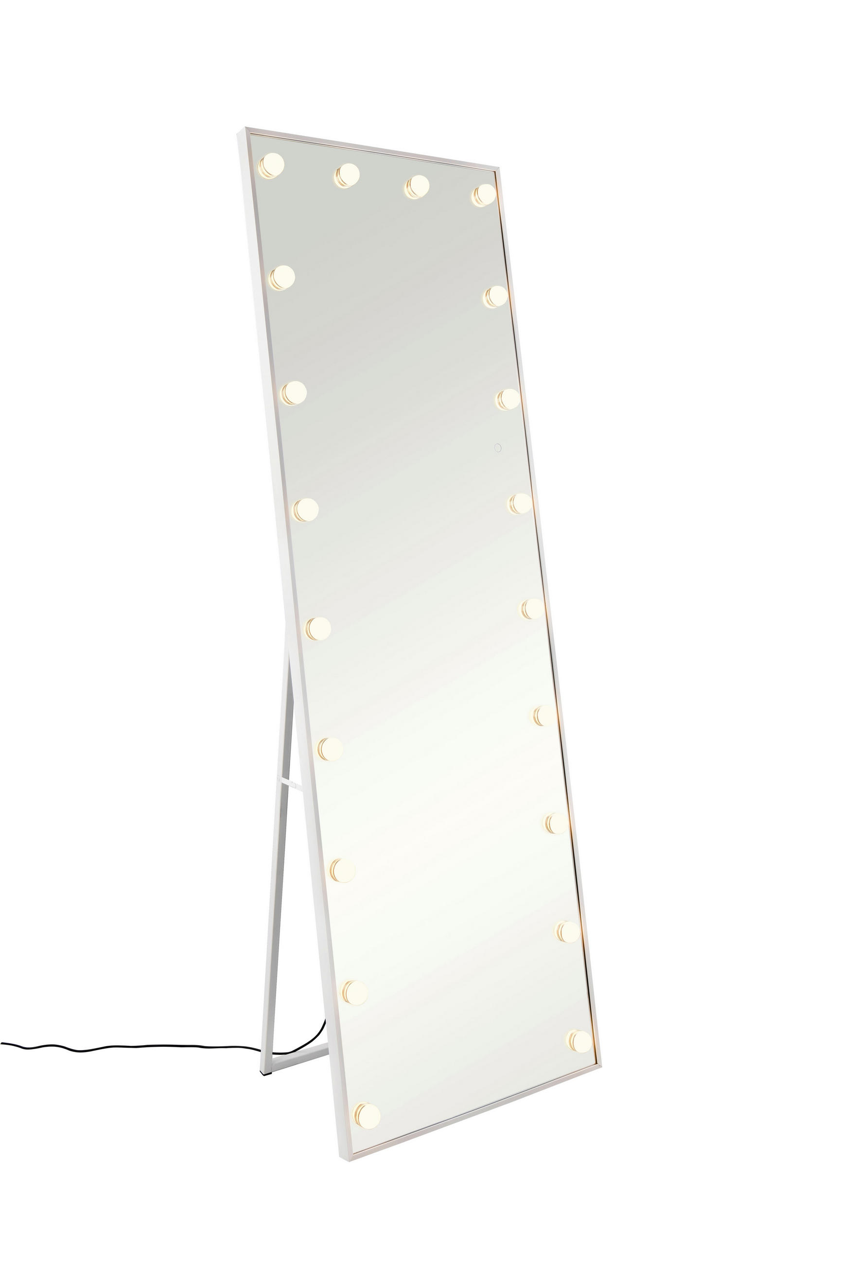 STANDSPIEGEL 50/155/4,5 cm  - Weiß, MODERN, Glas/Metall (50/155/4,5cm)