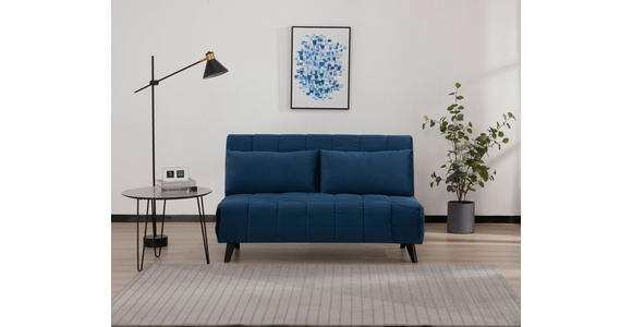 SCHLAFSOFA Samt Dunkelblau - Schwarz/Dunkelblau, Design, Holz/Textil (143/82/91cm) - Carryhome