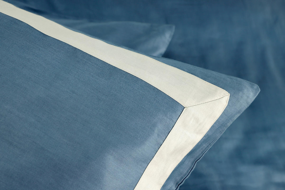 WENDEBETTWÄSCHE Marcel.Remus.Design - Son Vida blau Satin 135/200 cm  - Blau/Weiß, Design, Textil (135/200cm)