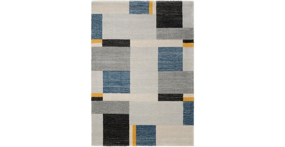 WEBTEPPICH 80/150 cm Palazzo Bloc Blau, Gelb, Grau  - Blau/Gelb, Design, Textil (80/150cm) - Novel