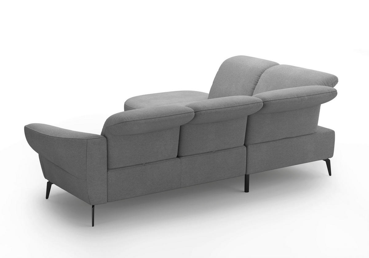 ECKSOFA in Mikrofaser Grau  - Schwarz/Grau, Modern, Textil/Metall (270/302cm) - Sit & More