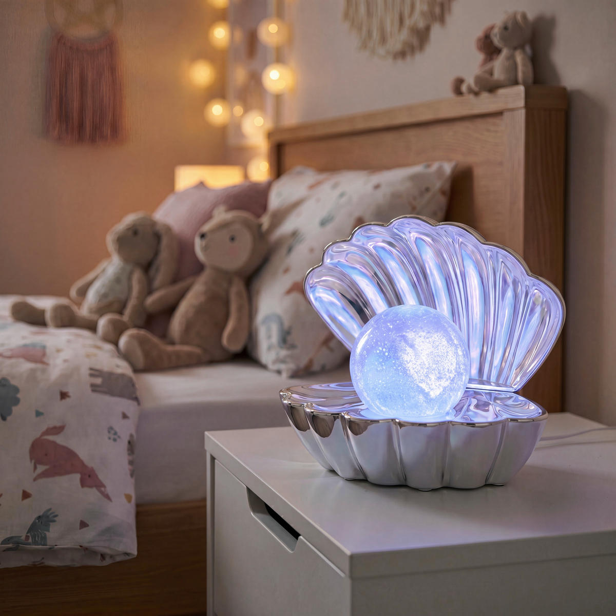 STOLNÍ LED LAMPA, 17,5/15/12,5 cm - průhledné/barvy chromu, Design, plast (17,5/15/12,5cm)