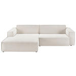 ECKSOFA in Feincord Weiß  168/276 cm  - Schwarz/Weiß, KONVENTIONELL, Kunststoff/Textil (168/276cm) - Hom`in