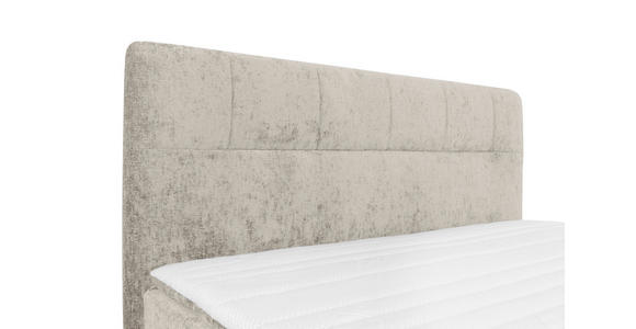 BOXSPRINGBETT 160/200 cm,  in Beige, Topper, H2 + H2 = mittel  - Beige/Schwarz, Design, Textil/Metall (160/200cm) - Esposa