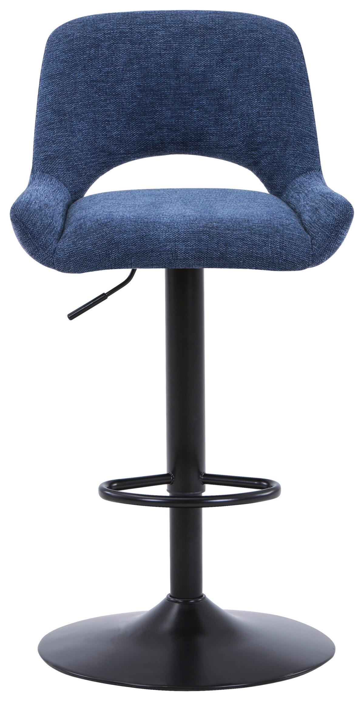 BARHOCKER Webstoff Blau, Schwarz Eisen  - Blau/Schwarz, Design, Textil/Metall (49/86.5-108.5/53cm) - Novel