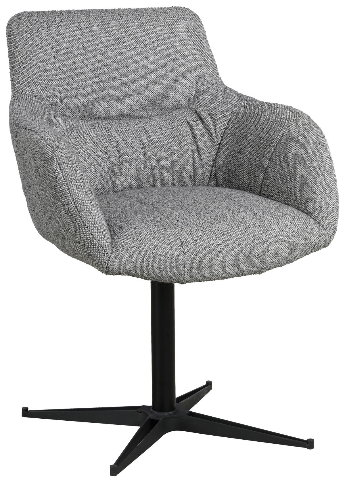 ARMLEHNSTUHL  in Eisen Webstoff  - Schwarz/Grau, Design, Textil/Metall (63/85/66cm) - Novel