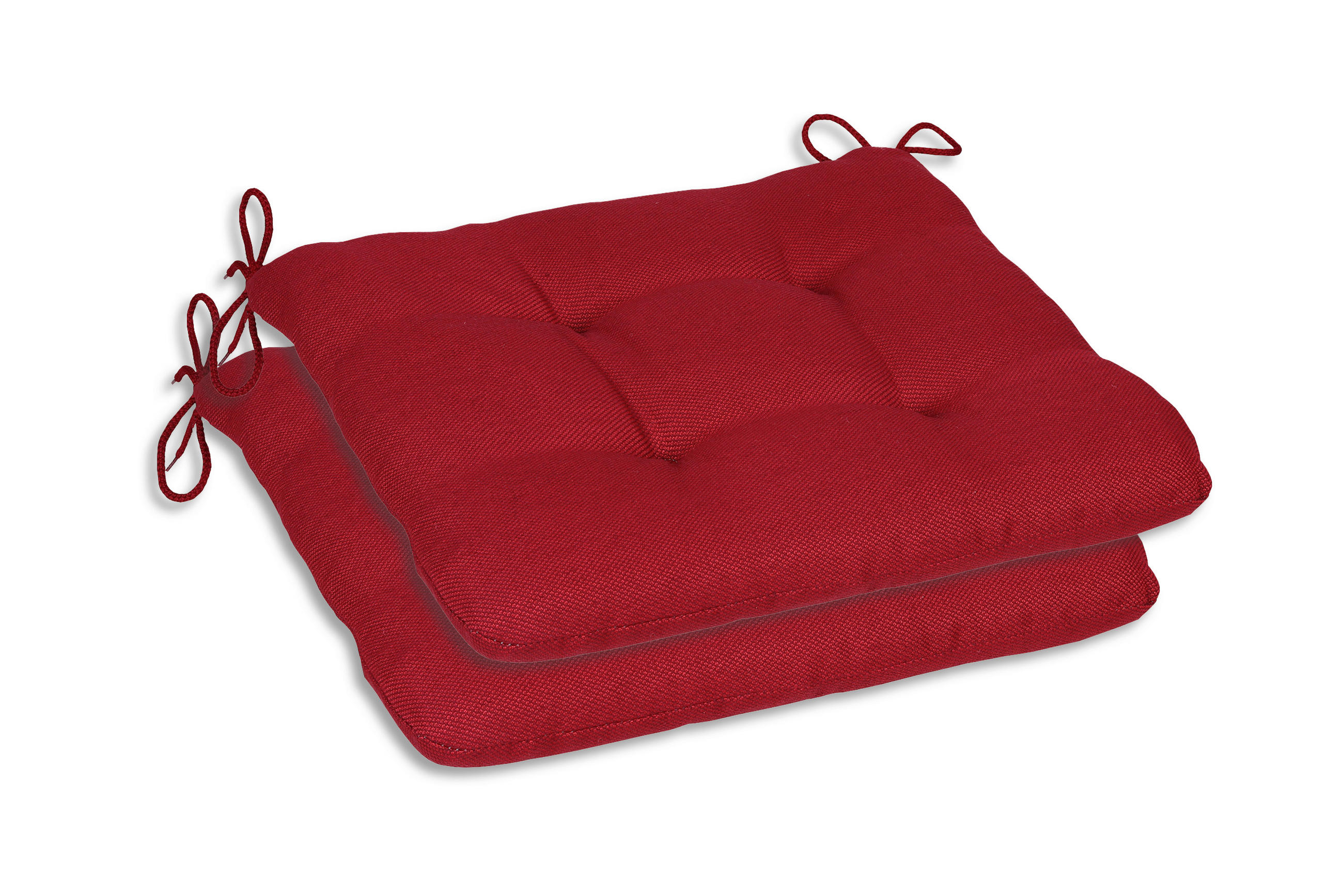 GARTENSITZKISSEN 2er-Set Uni  - Kirschrot, Basics, Textil (38/5/38cm)