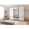 SCHWEBETÜRENSCHRANK 301/223/68 cm 3-türig Weiß  - Schwarz/Weiß, KONVENTIONELL, Glas/Holzwerkstoff (301/223/68cm) - Novel