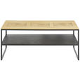 COUCHTISCH Wildeiche massiv, vollmassiv, Hartholz 100/60/41 cm rechteckig Wildeiche  - Wildeiche/Schwarz, Design, Holz/Metall (100/60/41cm) - Johann Jakob