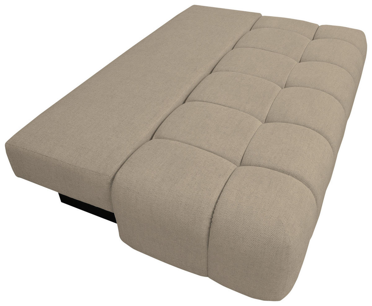 BOXSPRINGSOFA in Chenille Beige  - Beige/Schwarz, MODERN, Kunststoff/Textil (210/72/105cm) - Cantus