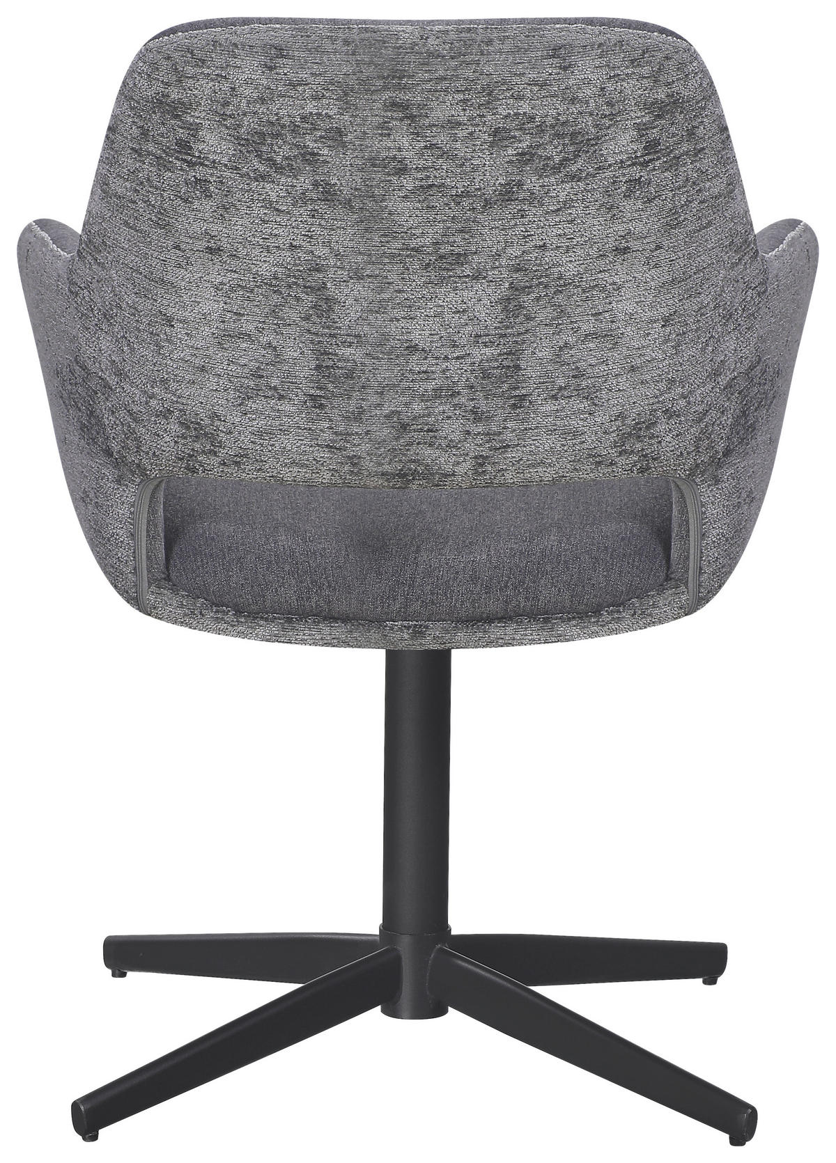 ARMLEHNSTUHL  in Eisen Chenille, Leinenoptik  - Schwarz/Grau, KONVENTIONELL, Textil/Metall (61/85/63cm) - MID.YOU