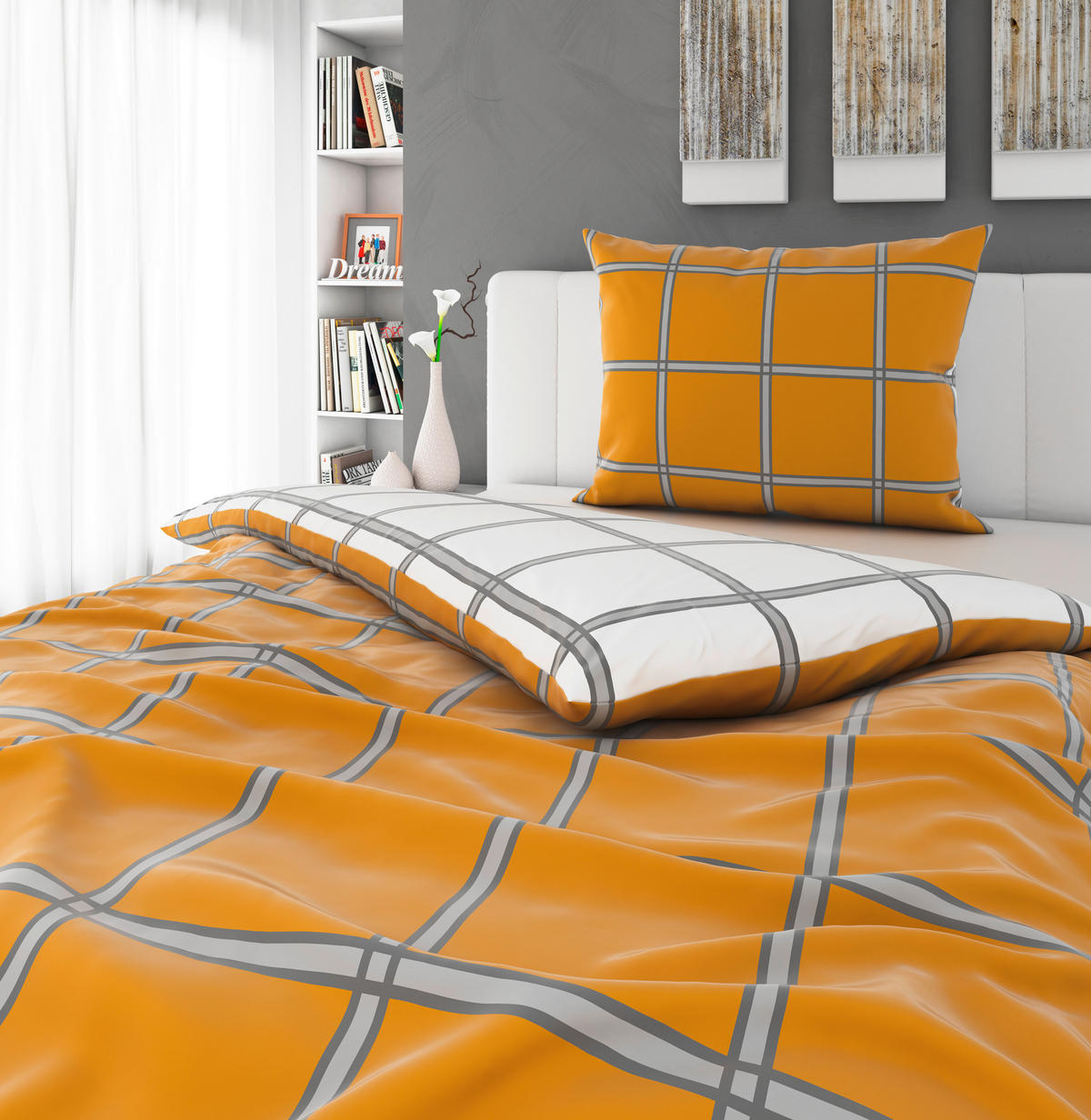 POSTELJINA SA DVA LICA 140/200 cm saten terakota  - terakota, Konvencionalno, tekstil (140/200cm) - Esposa