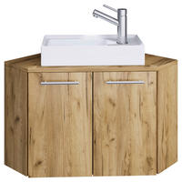 WASCHTISCHKOMBI 50 cm  - Honigeiche/Weiß, MODERN, Keramik/Holzwerkstoff (50cm) - MID.YOU