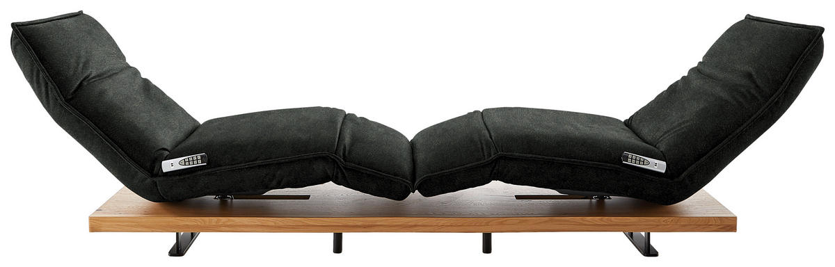 2-SITZER-SOFA in Echtleder Dunkelgrün  - Dunkelgrün/Eichefarben, Natur, Leder/Holz (240/63/115cm) - Koinor