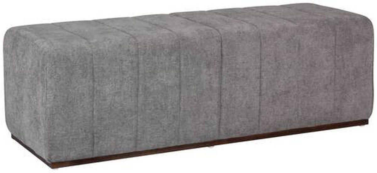 HOCKERBANK in Holz, Textil Grau  - Naturfarben/Grau, Design, Holz/Textil (122/41/45cm) - MID.YOU