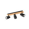 DECKENSTRAHLER PIERRE 46/15/6 cm   - Schwarz/Kieferfarben, Natur, Holz/Metall (46/15/6cm)