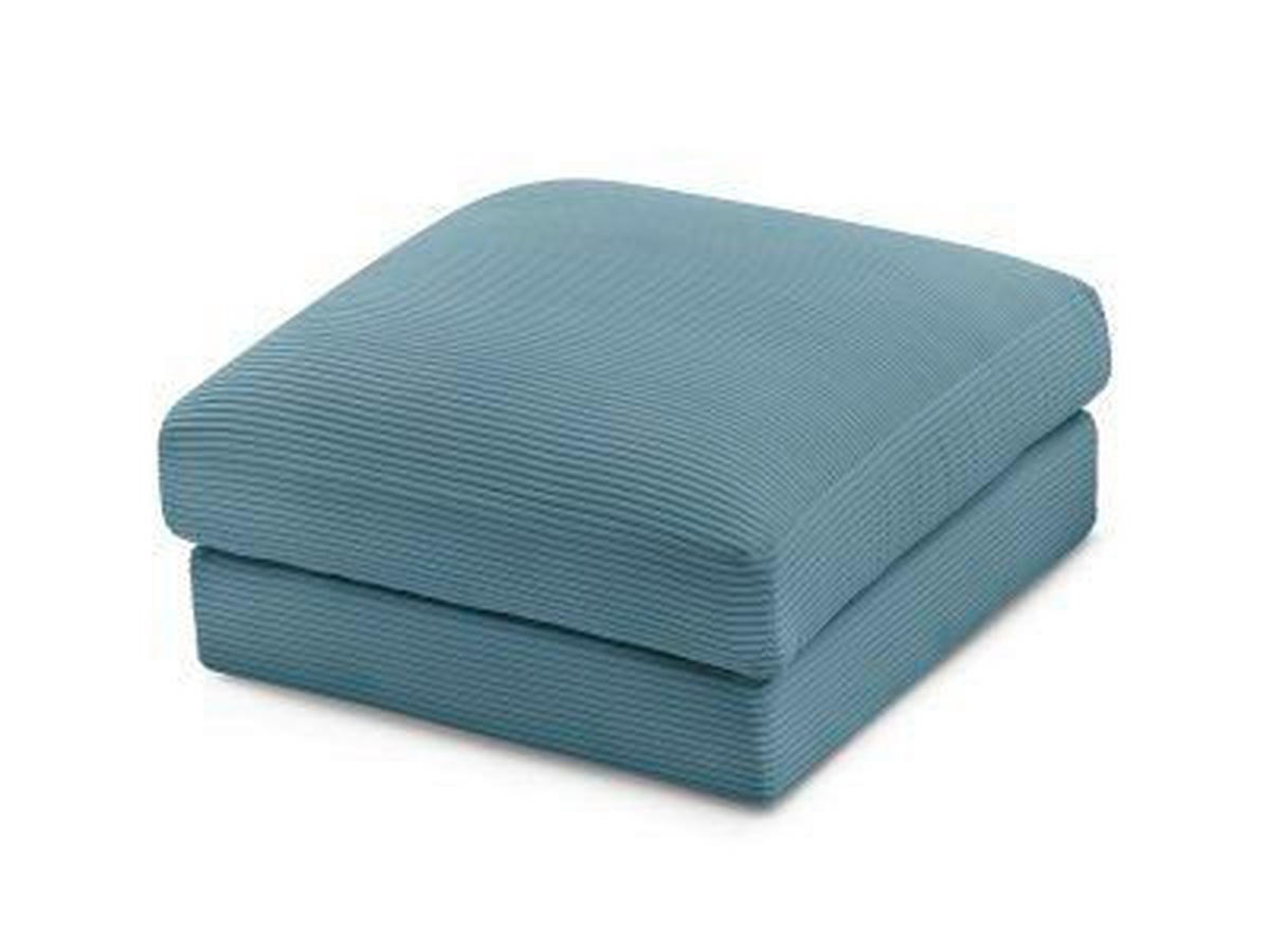 HOCKER LEONARD Cord Hellblau  - Schwarz/Hellblau, MODERN, Kunststoff/Textil (86/43/86cm)