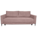 SCHLAFSOFA Cord Altrosa  - Schwarz/Altrosa, KONVENTIONELL, Textil/Metall (222/93/98cm) - Carryhome