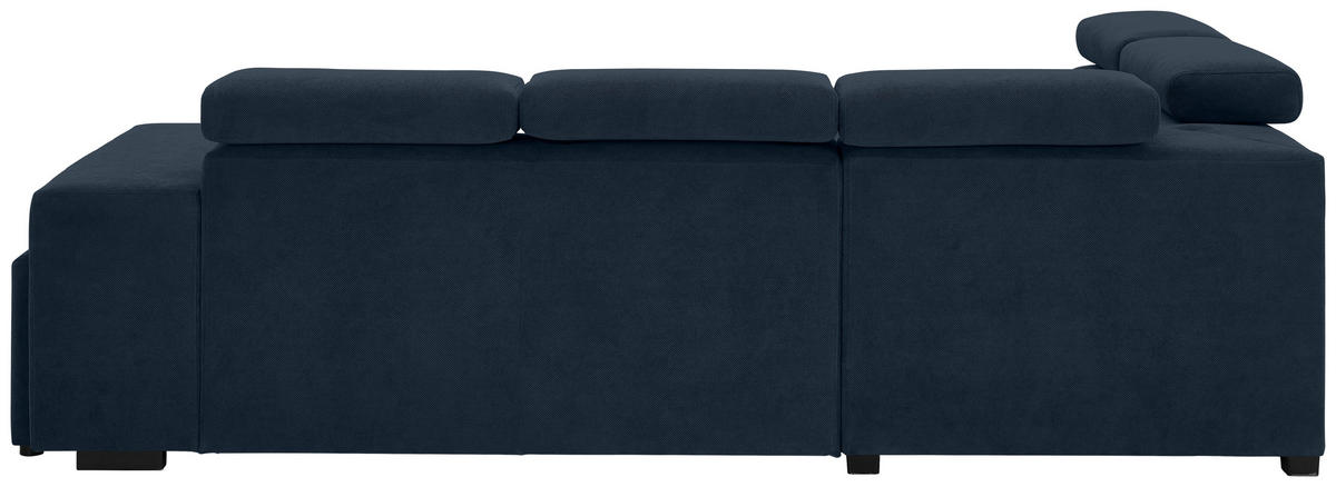 ECKSOFA Dunkelblau Webstoff  - Schwarz/Dunkelblau, KONVENTIONELL, Holz/Textil (244/283cm) - Carryhome