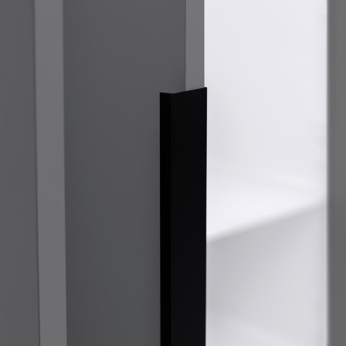 DREHTÜRENSCHRANK 185/211/53 cm,  in Graphitfarben, 4-türig  - Graphitfarben/Schwarz, MODERN, Holzwerkstoff/Metall (185/211/53cm) - MID.YOU