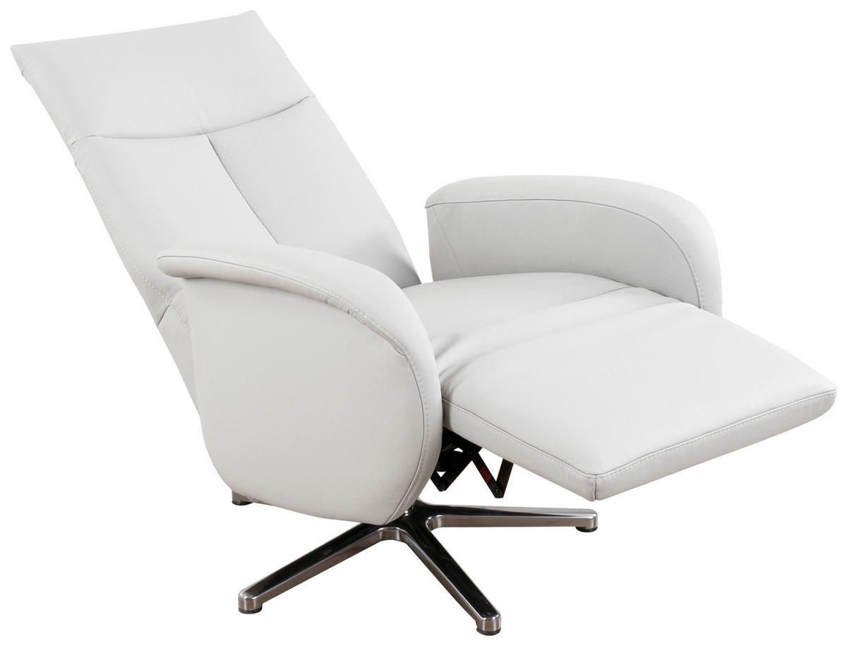 DREHSTUHL  in Weiss  - Chromfarben/Weiss, Konventionell, Leder/Metall (75/112/82cm) - Sit & More