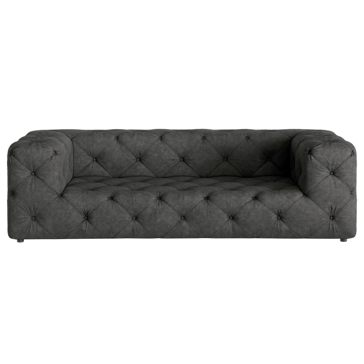3-SITZER-SOFA Mikrofaser Anthrazit  - Anthrazit/Schwarz, Design, Kunststoff/Textil (230/71/100cm) - P & B