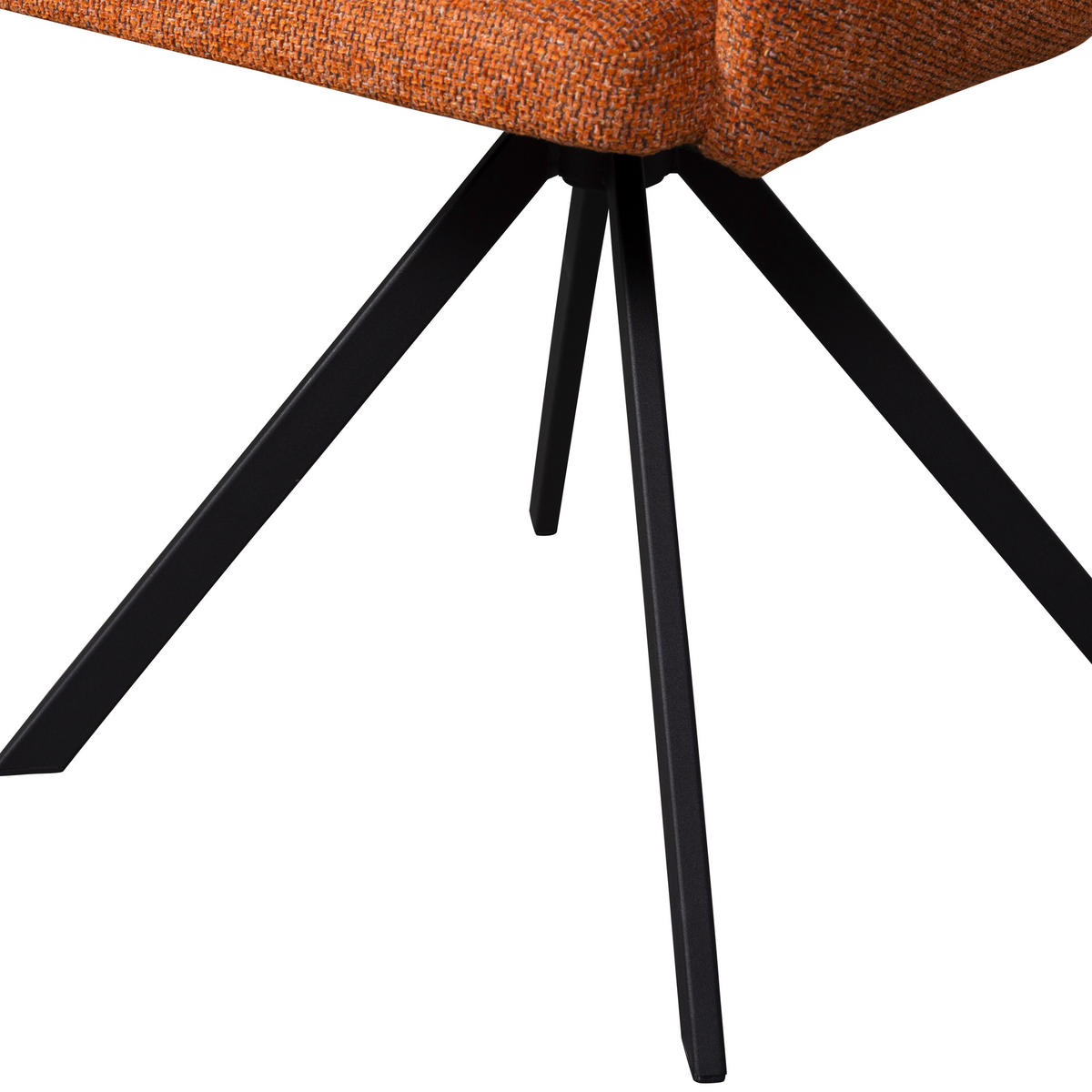 ARMLEHNSTUHL-SET 2 Stück  in Webstoff  - Schwarz/Orange, Design, Textil/Metall (58/80/60cm) - Livetastic