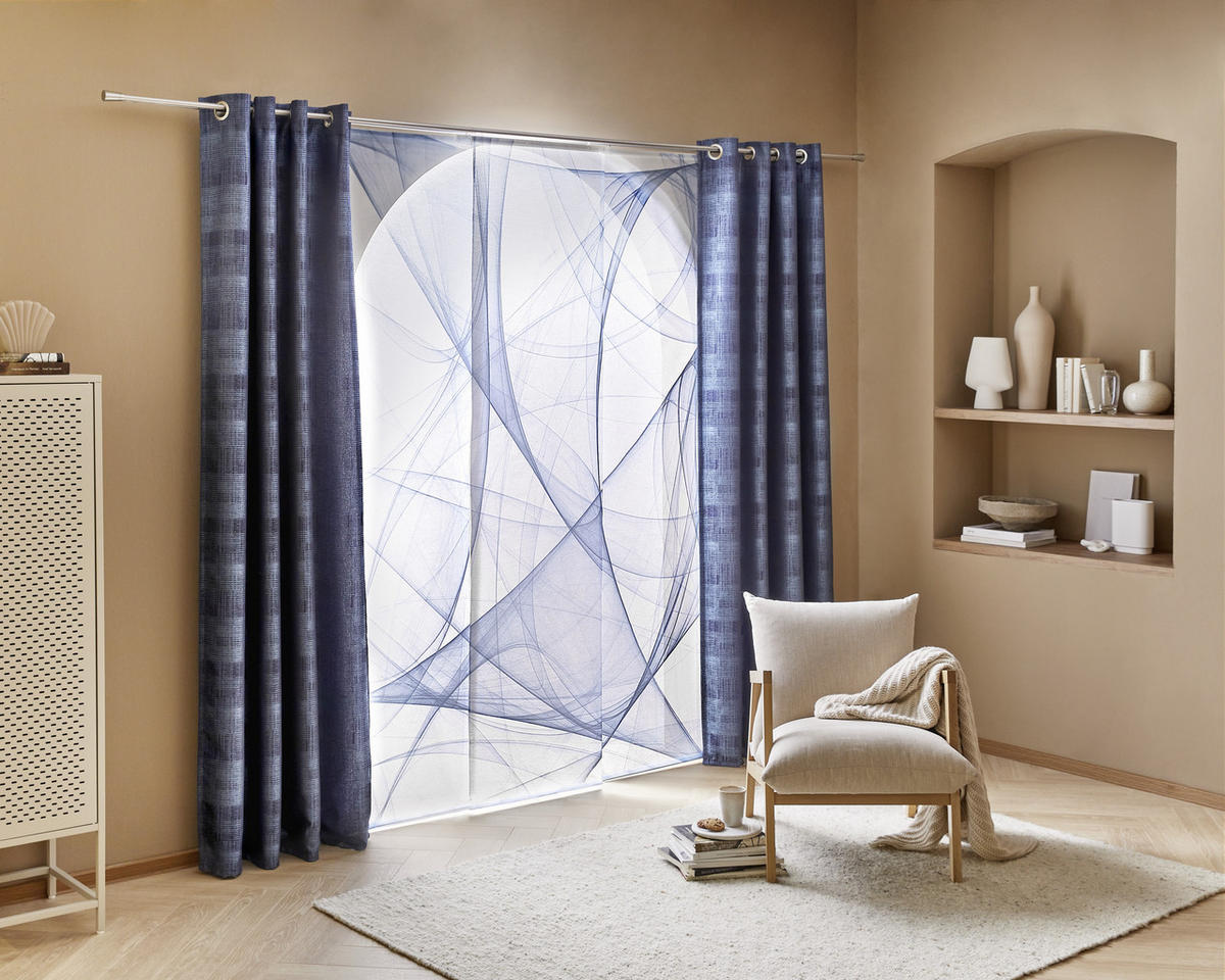 PANEL ZAVESA plava - plava, Osnovno, tekstil (60/245cm) - Novel