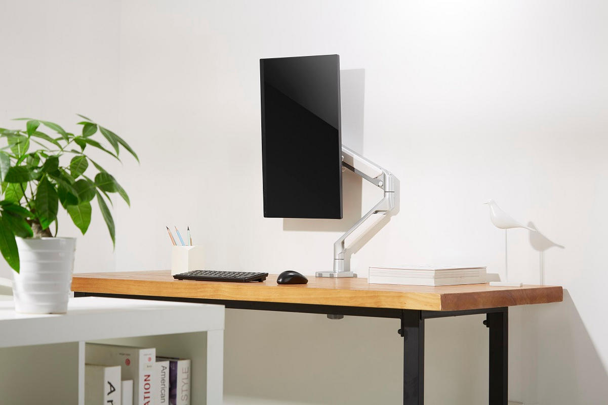 MONITOR-HALTERUNG Metall, Kunststoff Grau, Weiß  - Weiß/Grau, Design, Kunststoff/Metall (56/69,5/11,7cm) - Boxxx