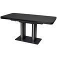 ESSTISCH in Metall, Glas, Holzwerkstoff 120-160/80/76 cm  - Schwarz, Design, Glas/Holzwerkstoff (120-160/80/76cm) - Hom`in