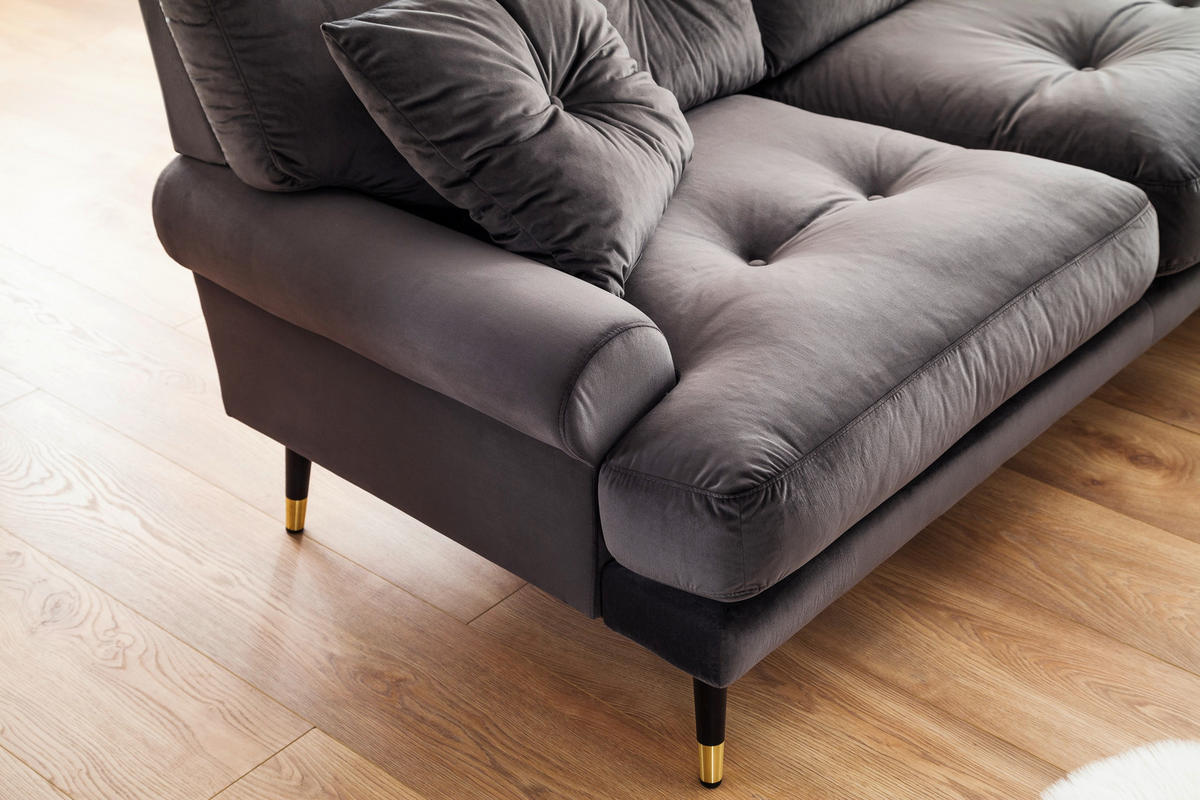 ECKSOFA Eckteil  TOKIO-2S.REC Grün Samt  - Grün, MODERN, Holz/Textil (275/157cm) - MID.YOU