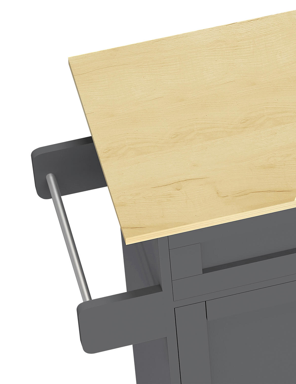 SERVIERWAGEN in Anthrazit, Honigeiche  - Honigeiche/Anthrazit, Basics, Holzwerkstoff/Kunststoff (114/89/39cm) - MID.YOU