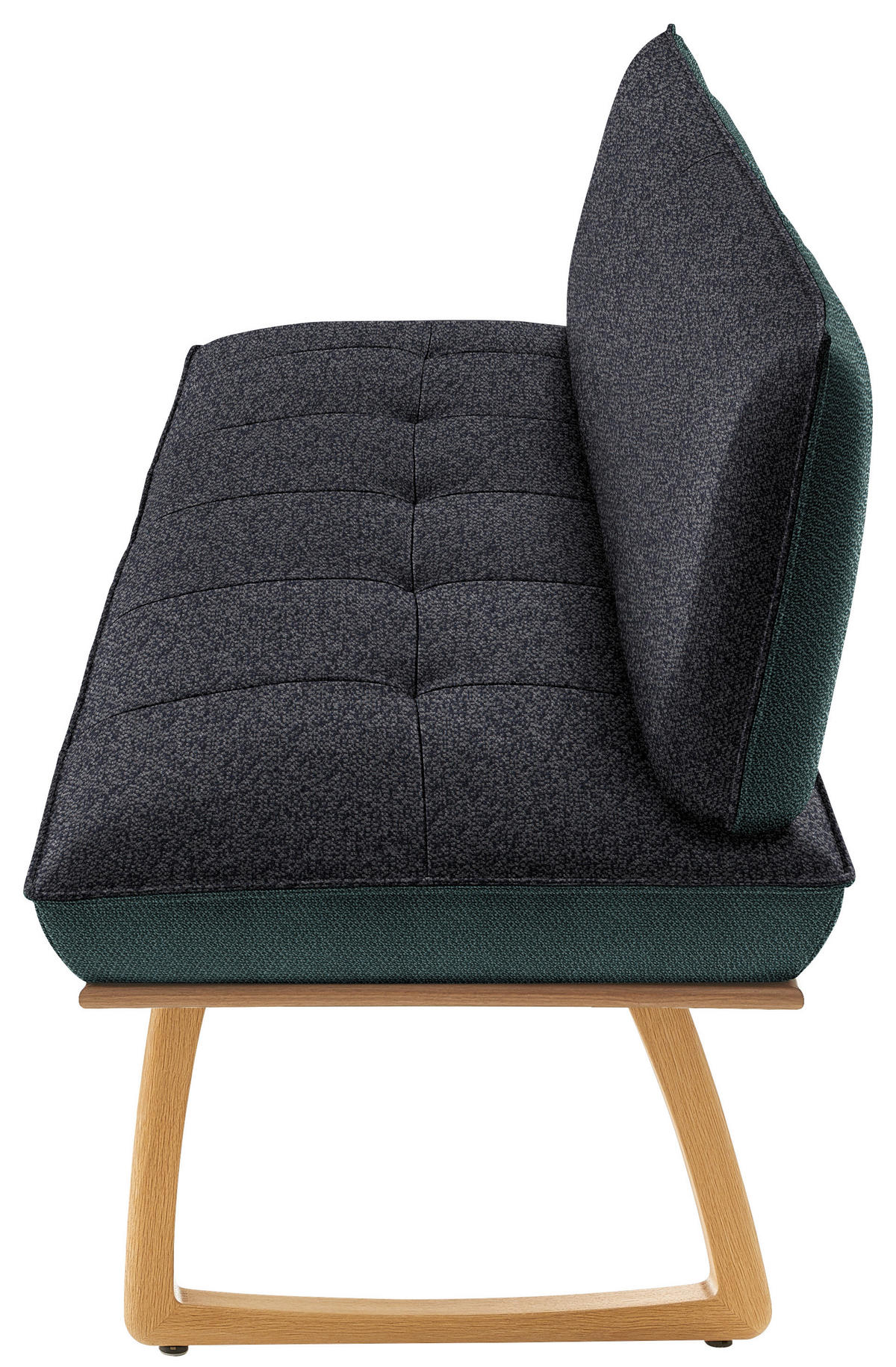 SITZBANK in Holz, Textil Petrol, Dunkelgrau, Wildeiche  - Wildeiche/Eichefarben, Design, Holz/Textil (194/88/66cm) - Koinor